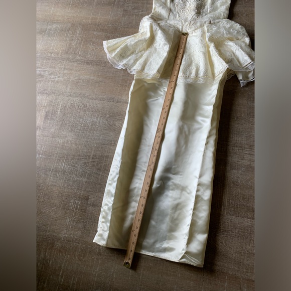 Vtg Jessica McClintock Victorian Edwardian Dress 8 Cottagecore Lace Wedding USA - Picture 9 of 16